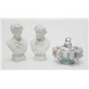 Image 1 : A pair of Victorian Robinson & Leadbetter parian busts, of Mendelssohn and Paderewski, 7.5ins bot...