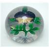 Image 1 : A mid-19th century French glass paperweight, possibly Baccarat, inset with a clematis design in g...