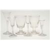 Image 1 : A collection of glassware, including 2 18th century cordial glasses and 2 wine glasses, 7.25ins a...