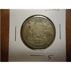 1947 AUSTRALIA SILVER FLORIN .3363 OZ. ASW