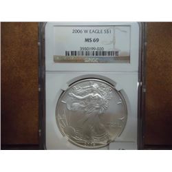2006-W AMERICAN SILVER EAGLE NGC MS69