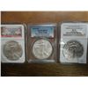 Image 1 : 3 SLABBED AMERICAN SILVER EAGLES SEE DESCRIPTION 2012-W NGC MS69 FROM THE ANNUAL DOLLAR COIN SET, 20