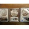 Image 2 : 3 SLABBED AMERICAN SILVER EAGLES SEE DESCRIPTION 2012-W NGC MS69 FROM THE ANNUAL DOLLAR COIN SET, 20