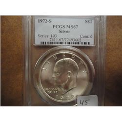 1972-S IKE SILVER DOLLAR PCGS MS67