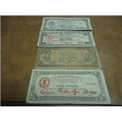 2,5,10 & 20 PESOS WWII PHILIPINNES GUERRILLA MONEY
