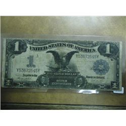 1899 LARGE SIZE $1 SILVER CERTIFICATE BLACK EAGLE