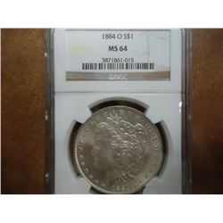1884-O MORGAN SILVER DOLLAR NGC MS64