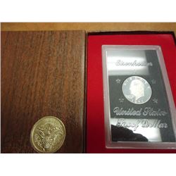 1971-S IKE SILVER DOLLAR PROOF (BROWN PACK)