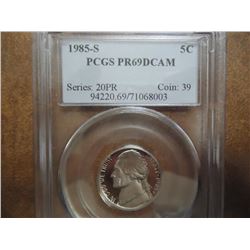 1985-S JEFFERSON NICKEL PCGS PR69 DCAM