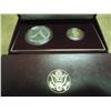 Image 1 : 1988 GOLD US OLYMPIC 2 COIN SET $5 COIN IS 1/4 OZ. SILVER DOLLAR, BOTH COINS ARE PROOF, ORIGINAL US 