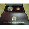 Image 2 : 1988 GOLD US OLYMPIC 2 COIN SET $5 COIN IS 1/4 OZ. SILVER DOLLAR, BOTH COINS ARE PROOF, ORIGINAL US 