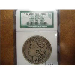 1883 MORGAN SILVER DOLLAR "BINION COLLECTION"