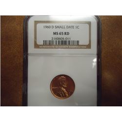 1960-D SMALL DATE LINCOLN CENT NGC MS65RD