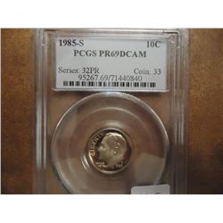 1985-S ROOSEVELT DIME PCGS PR69 DCAM