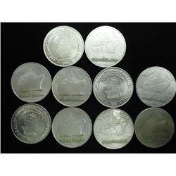 10 ASSORTED CASINO GAMING TOKENS FROM CLOSED CASINOS