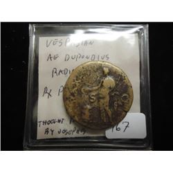 VESPASIAN ANCIENT COIN A LITTLE LARGER THAN A QUARTER