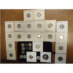 HUGE LOT OF US DIMES (31 COINS) SEE DESCRIPTION 7 ASSORTED SEATED LIBERTY DIMES FROM 1840'S-1880'S,