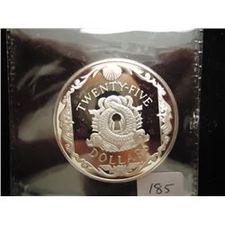 1988 BRITISH VIRGIN ISLANDS SILVER PROOF $25