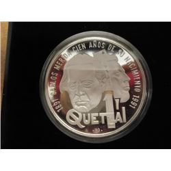 1991 GUATEMALA SILVER PROOF QUETZAL ORIGINAL MINT PACKAGING