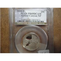 2010-S GRAND CANYON N.P. QUARTER PCGS PR69 DCAM