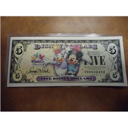 2009 SERIES $5 DISNEY DOLLARS CRISP UNC