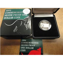 1994 AUSTRALIA COMMEMORATIVE SILVER PF $1 COIN 10TH ANNIVERSARY OF THE REPLACEMENT OF THE $1 NOTE WI