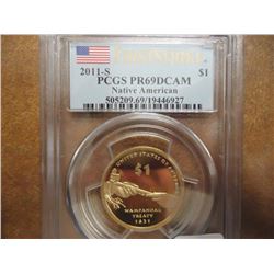 2011-S NATIVE AMERICAN $ PCGS PR69 DCAM 1ST STRIKE