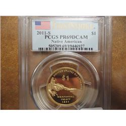 2011-S NATIVE AMERICAN $ PCGS PR69 DCAM 1ST STRIKE