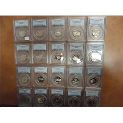 20 PCGS US 50 STATE QUARTER SLABS SEE DESCRIPTION ALL 5-2001-S PR69 DCAM'S, ALL 5-2003-S PR69 DCAM'S