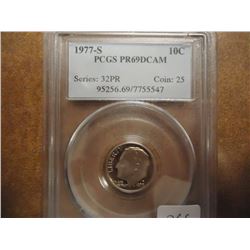 1977-S ROOSEVELT DIME PCGS PR69 DCAM