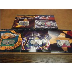 5 ASSORTED 50 STATE QUARTER P & D UNC SETS ORIGINAL US MINT PACKAGING, 1999 GEORGIA, 2000 MASSACHUSE