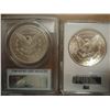 Image 2 : 2 SLABBED MORGAN SILVER DOLLARS SEE DESCRIPTION 1884-S PCGS GENUINE AND 1886 WTF MS64