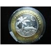 Image 1 : CASINO $10 SILVER TOKEN (UNC) CHIP-INS ISLAND RESORT, PLASTIC CAPSULE IS BROKE