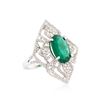 Image 2 : 14KT White Gold 5.71 ctw Emerald and Diamond Ring