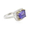 Image 2 : 14KT Two-Tone Gold 4.29 ctw Tanzanite and Diamond Ring