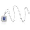 Image 1 : 14KT White Gold 2.87 ctw Tanzanite and Diamond Pendant