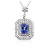 Image 2 : 14KT White Gold 2.87 ctw Tanzanite and Diamond Pendant