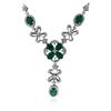 Image 1 : 14KT White Gold 2.80 ctw Emerald and Diamond Necklace