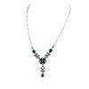 Image 2 : 14KT White Gold 2.80 ctw Emerald and Diamond Necklace