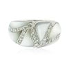 Image 1 : 14KT White Gold Mother of Pearl and Diamond Ring