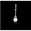 Image 1 : 18KT White Gold Pearl and Diamond Pendant