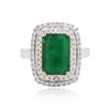 Image 1 : 14KT Two-Tone Gold 3.40 ctw Emerald and Diamond Ring