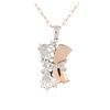 Image 2 : 14KT Two-Tone Gold 1.45 ctw Diamond Pendant With Chain