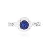 Image 1 : 14KT White Gold 1.09 ctw Sapphire and Diamond Ring