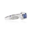 Image 2 : 14KT White Gold 1.09 ctw Sapphire and Diamond Ring