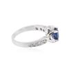 Image 3 : 14KT White Gold 1.09 ctw Sapphire and Diamond Ring