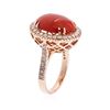 Image 3 : 14KT Rose Gold 10.94 ctw Coral and Diamond Ring