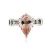 Image 1 : 14KT White Gold 2.63 ctw Morganite and Diamond Ring