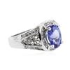 Image 2 : 14KT White Gold 1.83 ctw Tanzanite and Diamond Ring