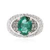 Image 1 : 14KT White Gold 2.50 ctw Emerald and Diamond Ring